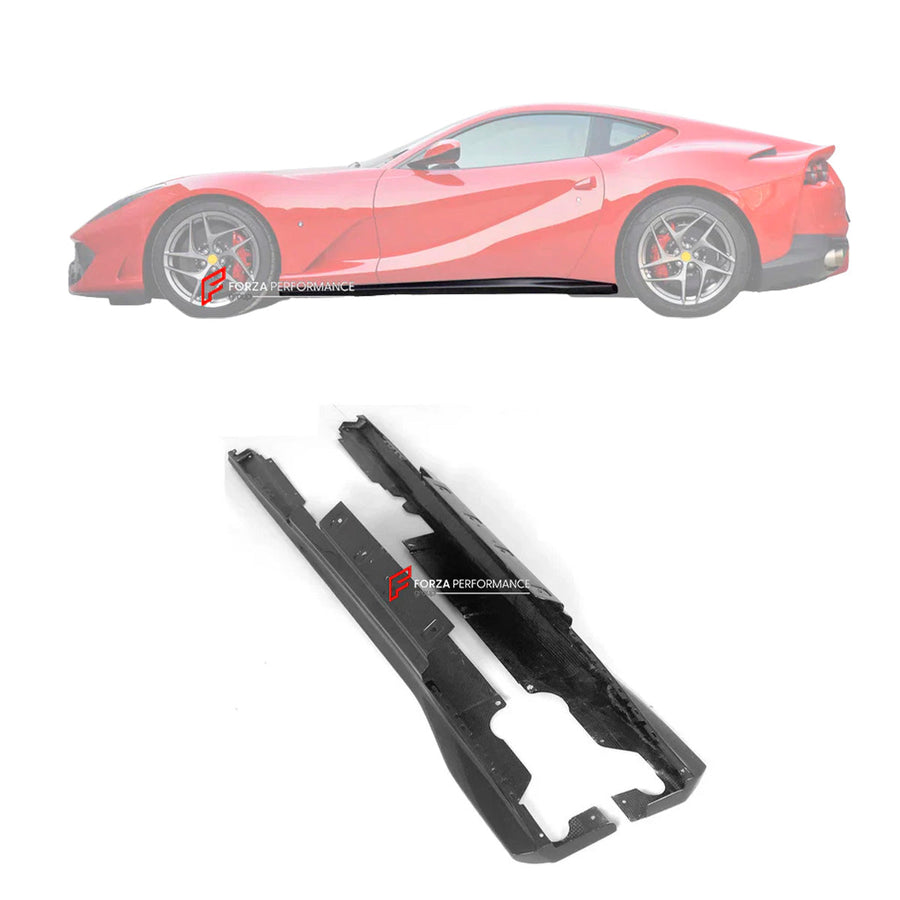 Buy Now DRY CARBON REPLACEMENT SIDE SKIRTS for FERRARI 812 SUPERFAST and upgrade car parts from SIR Tuning at the Best Price. Headlights, Tail lights, Bodykits, Navigations, Carbon body kit and more - Fast & Free Shipping within Europe, US & Worldwide.