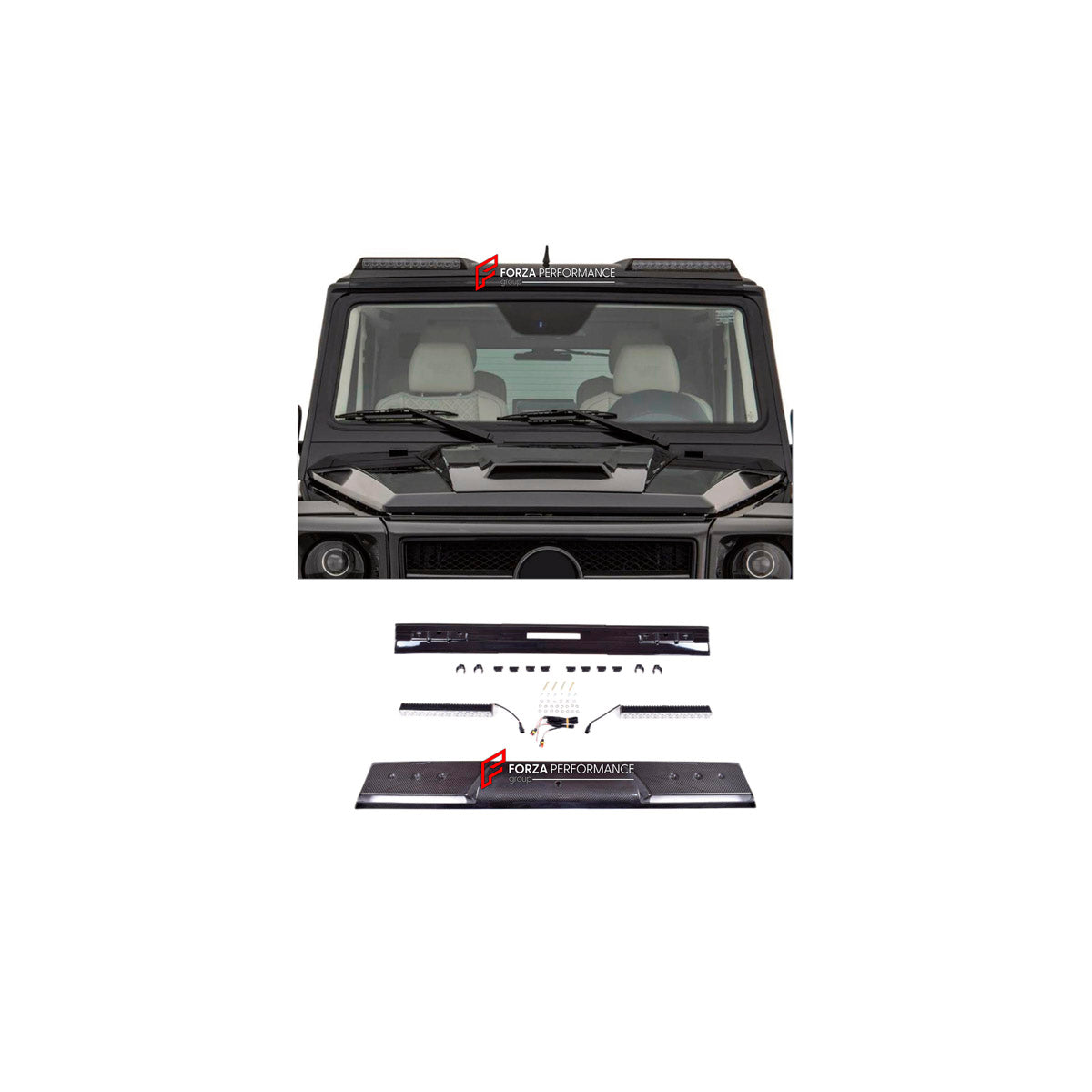 DRY CARBON ROOF LIGHT BAR for MERCEDES-BENZ G-CLASS W463 2008 - 2018