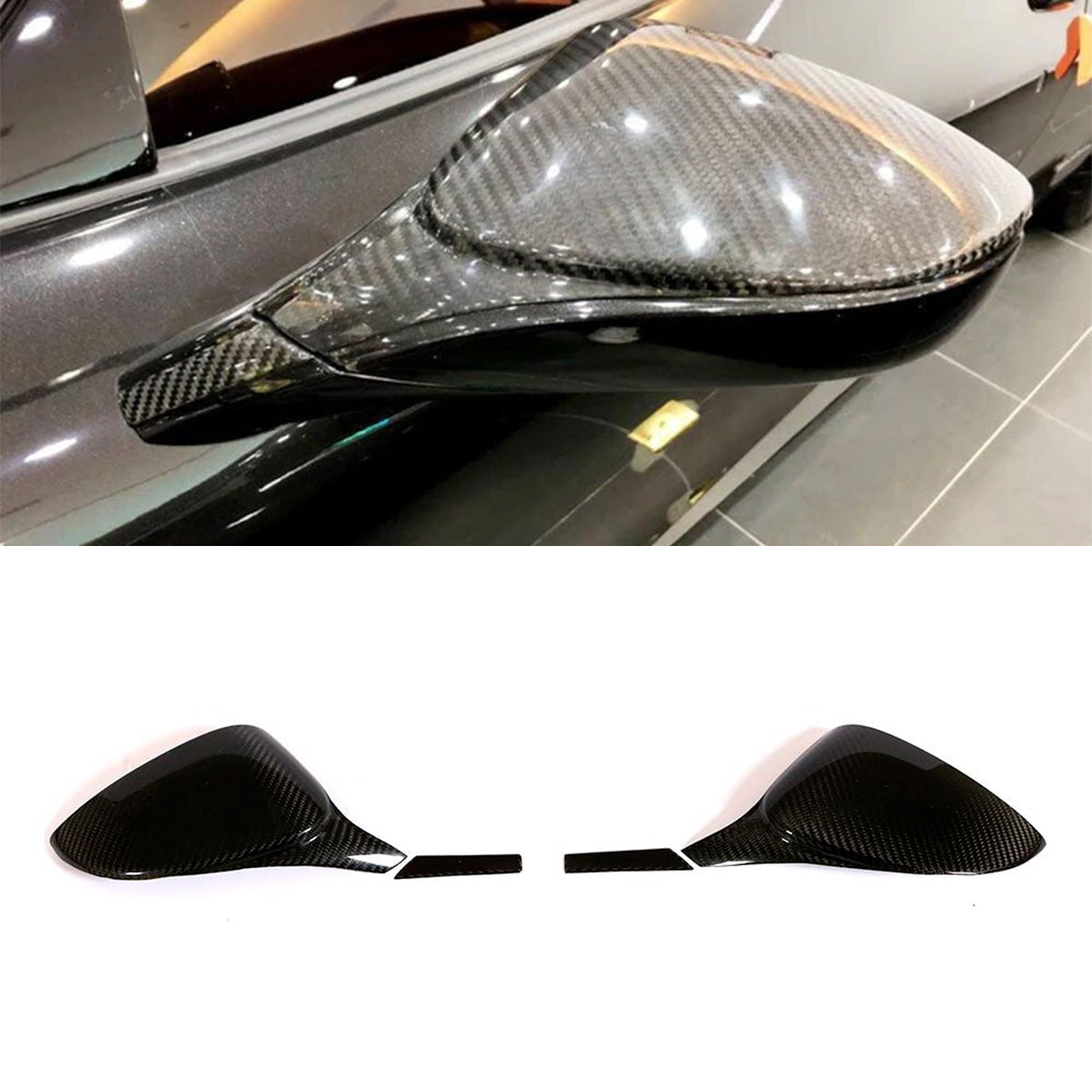DRY CARBON SIDE MIRROR COVERS for FERRARI 458 2009 - 2015