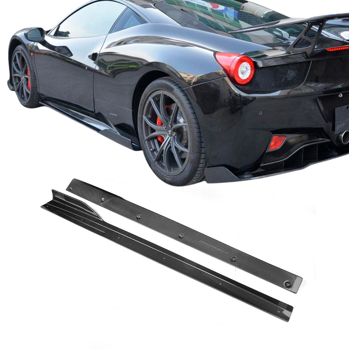 DRY CARBON SIDE SKIRTS for FERRARI 458 2009 - 2015