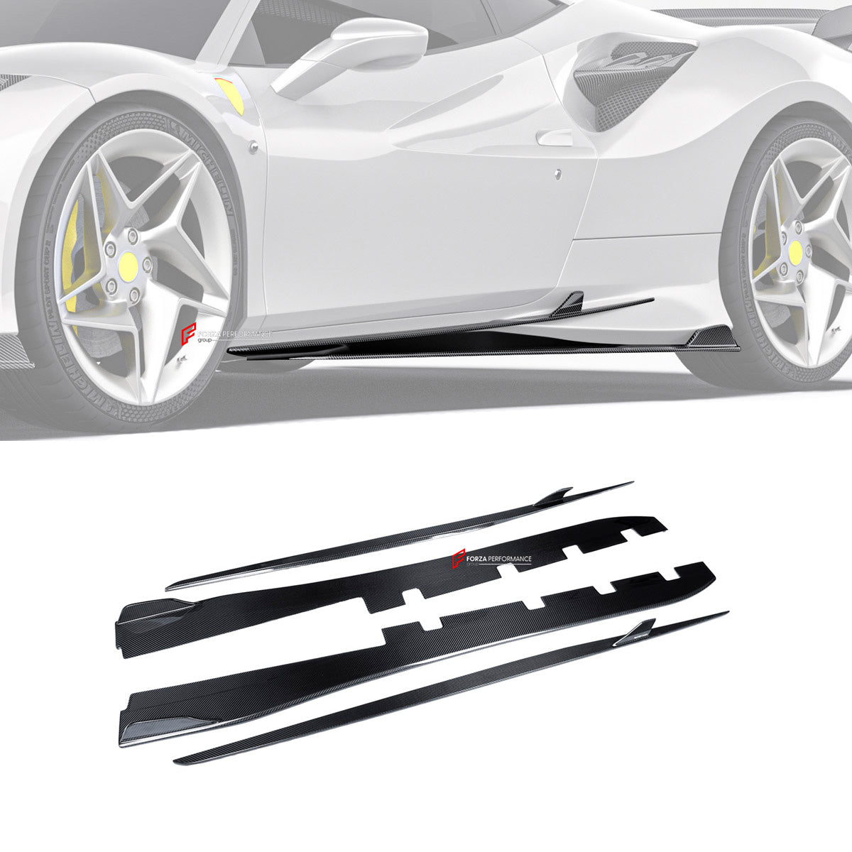 DRY CARBON SIDE SKIRTS for FERRARI F8 2019 - 2022