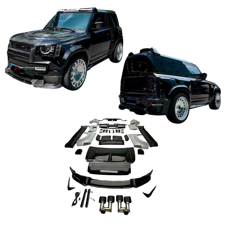 Buy Now DRY CARBON WIDE BODY KIT for LAND ROVER DEFENDER L663 90 2020+ and upgrade car parts from SIR Tuning at the Best Price. Headlights, Tail lights, Bodykits, Navigations, Carbon body kit and more - Fast & Free Shipping within Europe, US & Worldwide.