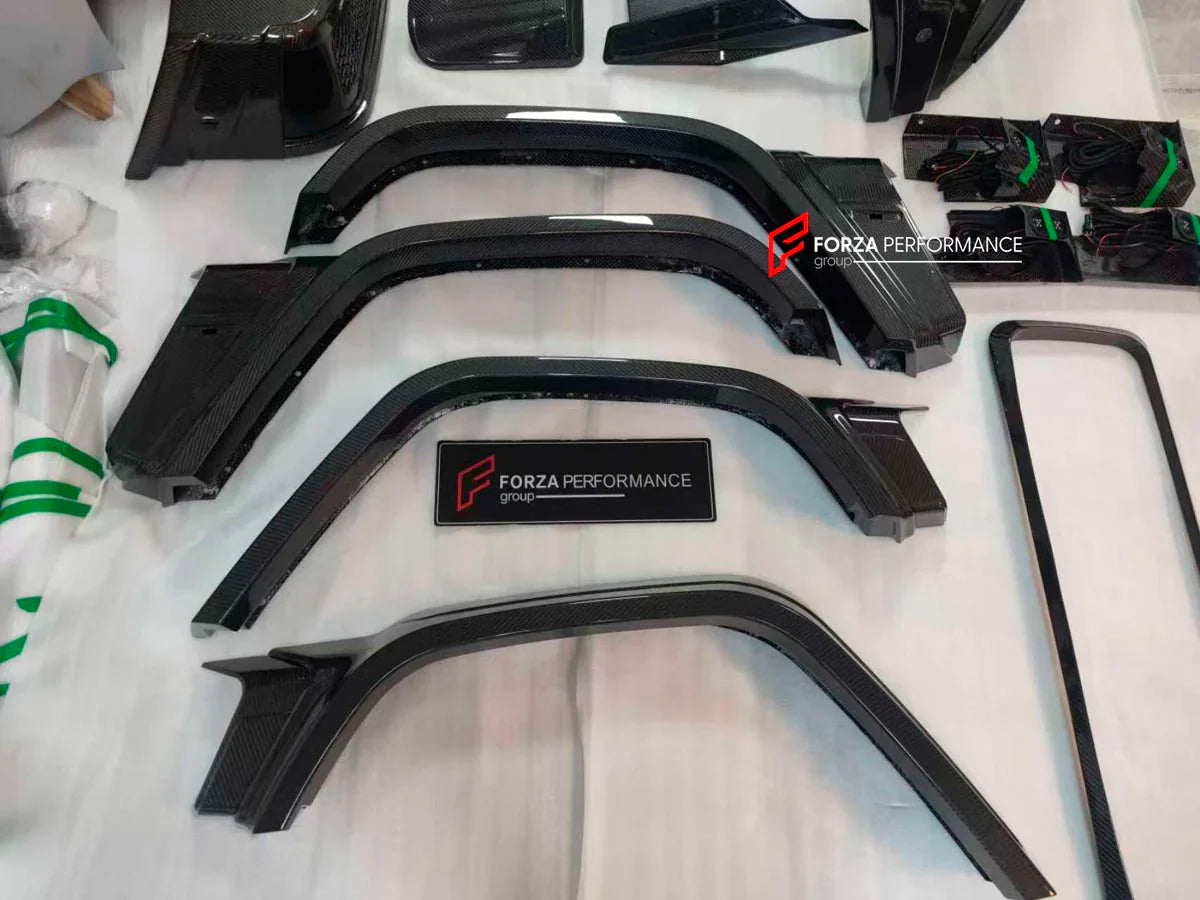 DRY CARBON BUMPERS with WIDE FENDER FLARES for MERCEDES BENZ AMG G63 W465 G350 G500 G550 AMG G63 2024+