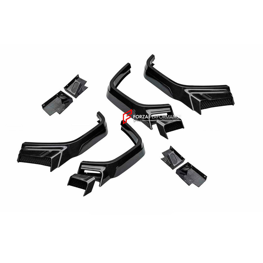 Buy Now DRY CARBON BUMPERS with WIDE FENDER FLARES for MERCEDES BENZ AMG G63 W465 G350 G500 G550 AMG G63 2024+ and upgrade car parts from SIR Tuning at the Best Price. Headlights, Tail lights, Bodykits, Navigations, body kit and more - Fast & Free Shipping within Europe, US & Worldwide.