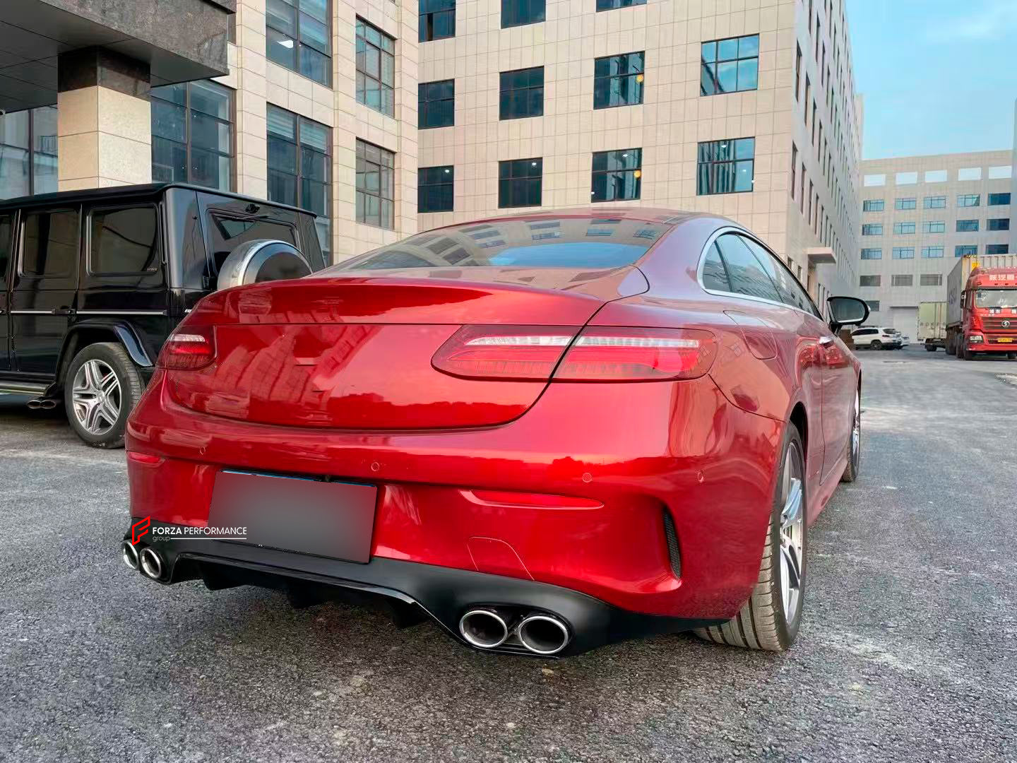REAR DIFFUSER WITH EXHAUST TIPS for MERCEDES-BENZ E-CLASS COUPE C238 2017+