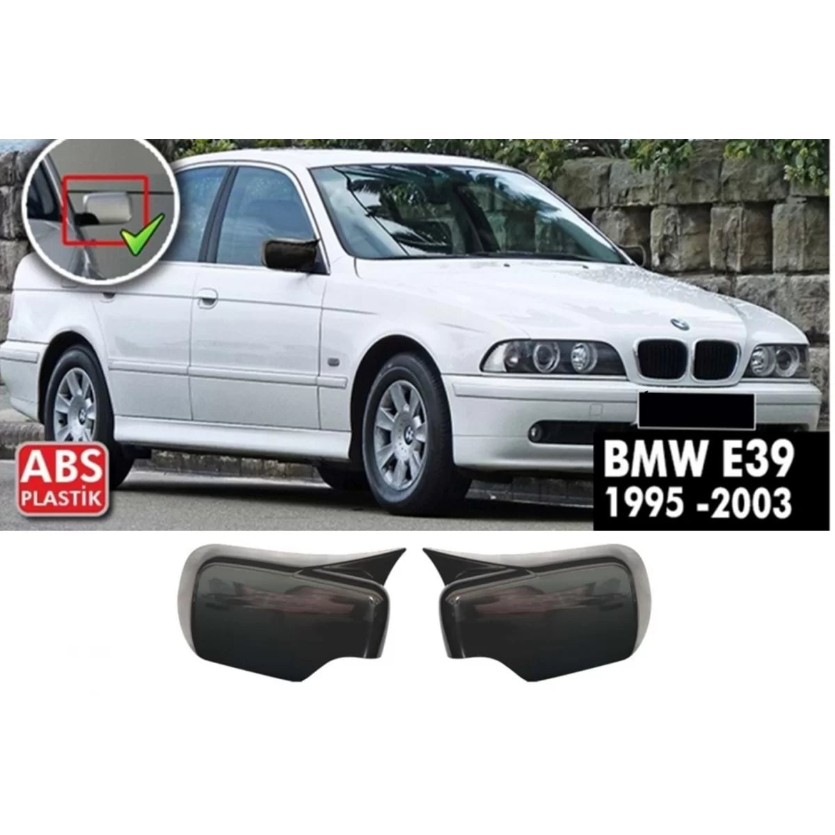 E39 Batman Mirror Cover Piano Black / 1995-2003 – product image 1