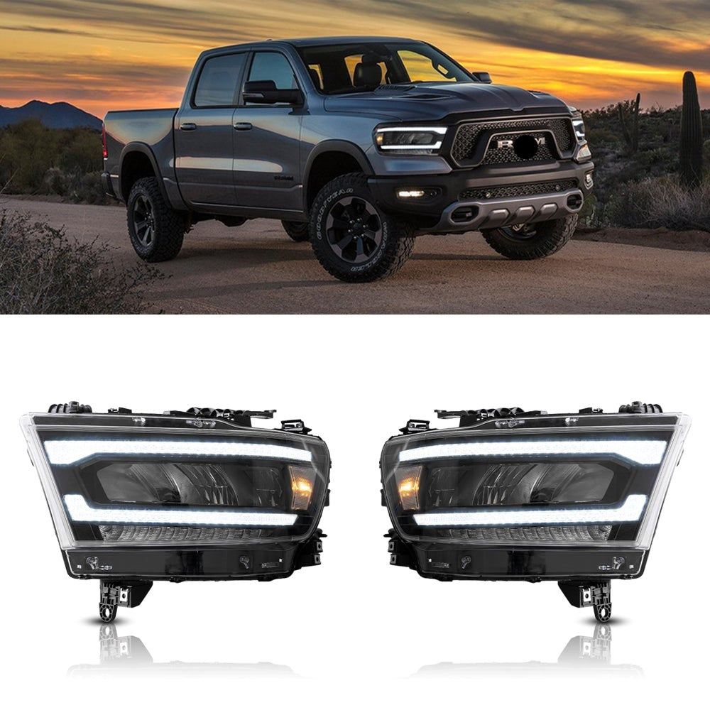 19-24 Dodge Ram 1500 5th Gen (DT) Vland LED Reflection Bowl HeadLights [E-mark]