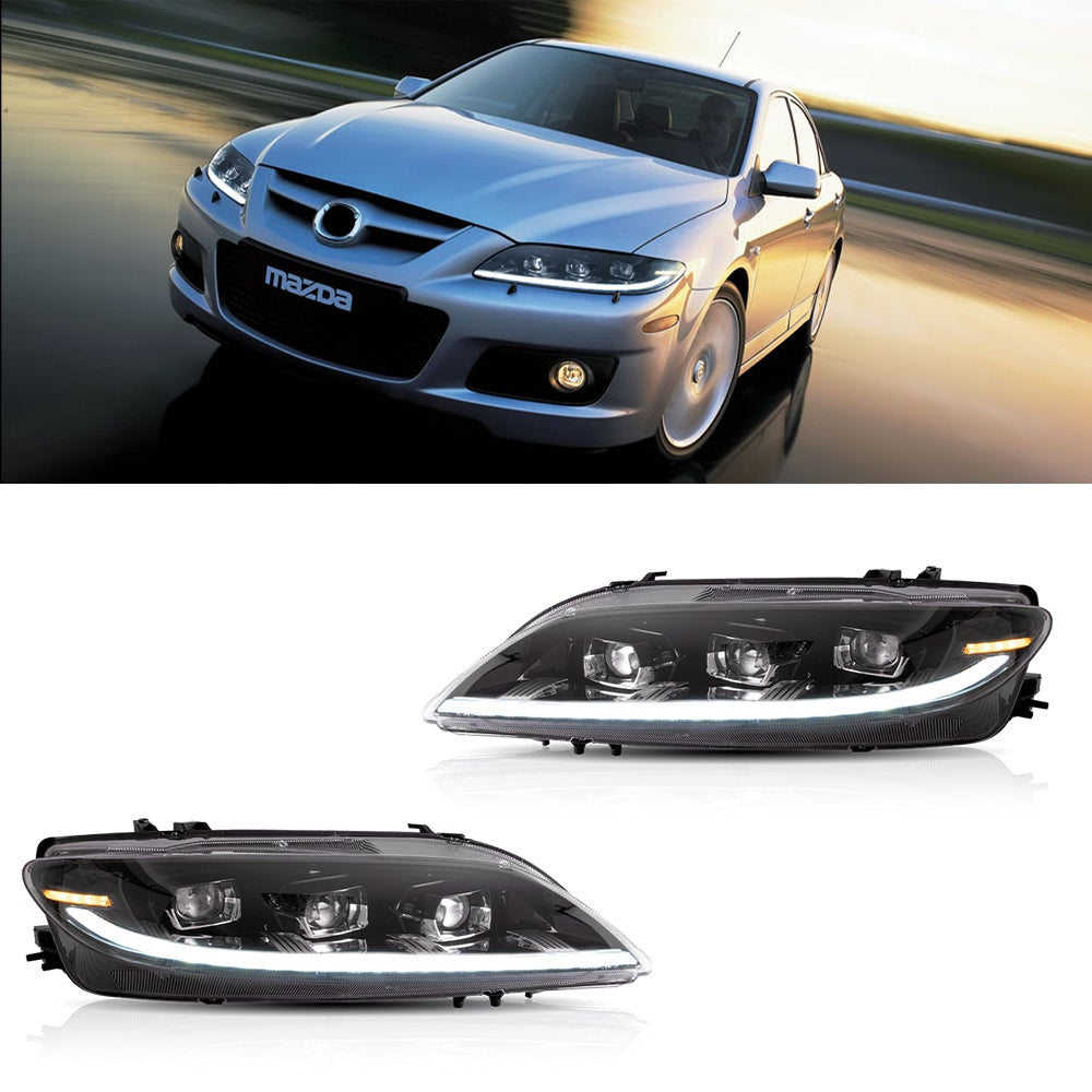VLAND LED Headlights Fit For Mazda 6 2003-2008