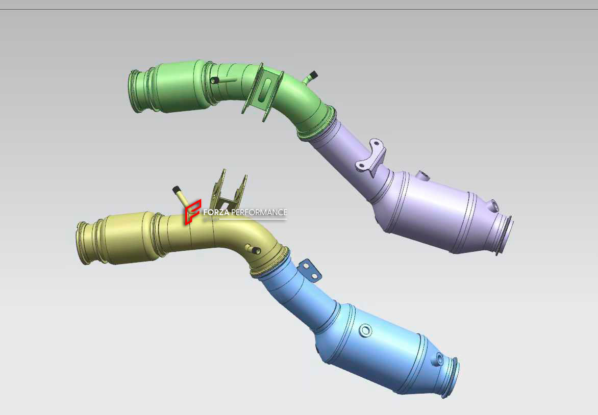 EXHAUST DOWNPIPES WITH STRAIGHT GPF for MASERATI MC20 2020+ 3.0T