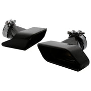 Exhaust Muffler Tips suitable for BMW 5 Series Sedan Touring F10 F11 F18 (2011-2017) 550i V8 LCI Square Design Black Edition 