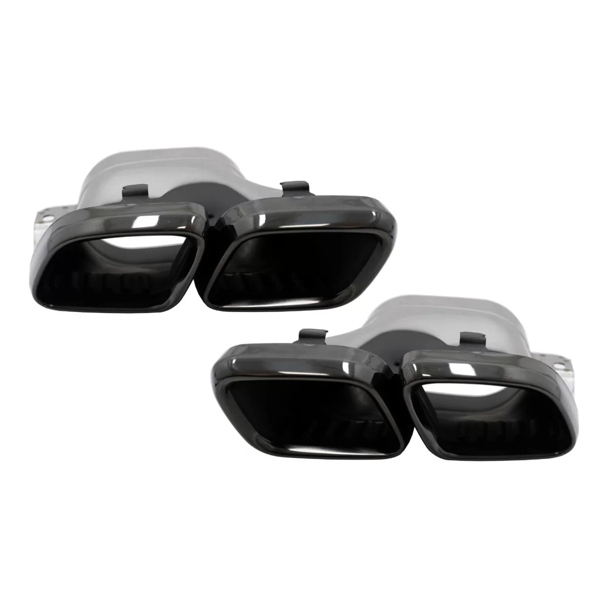 Exhaust Muffler Tips suitable for Mercedes C-Class W205 S205 C205 A205 C63 C63S Facelift (2019-up) Black – product image 1