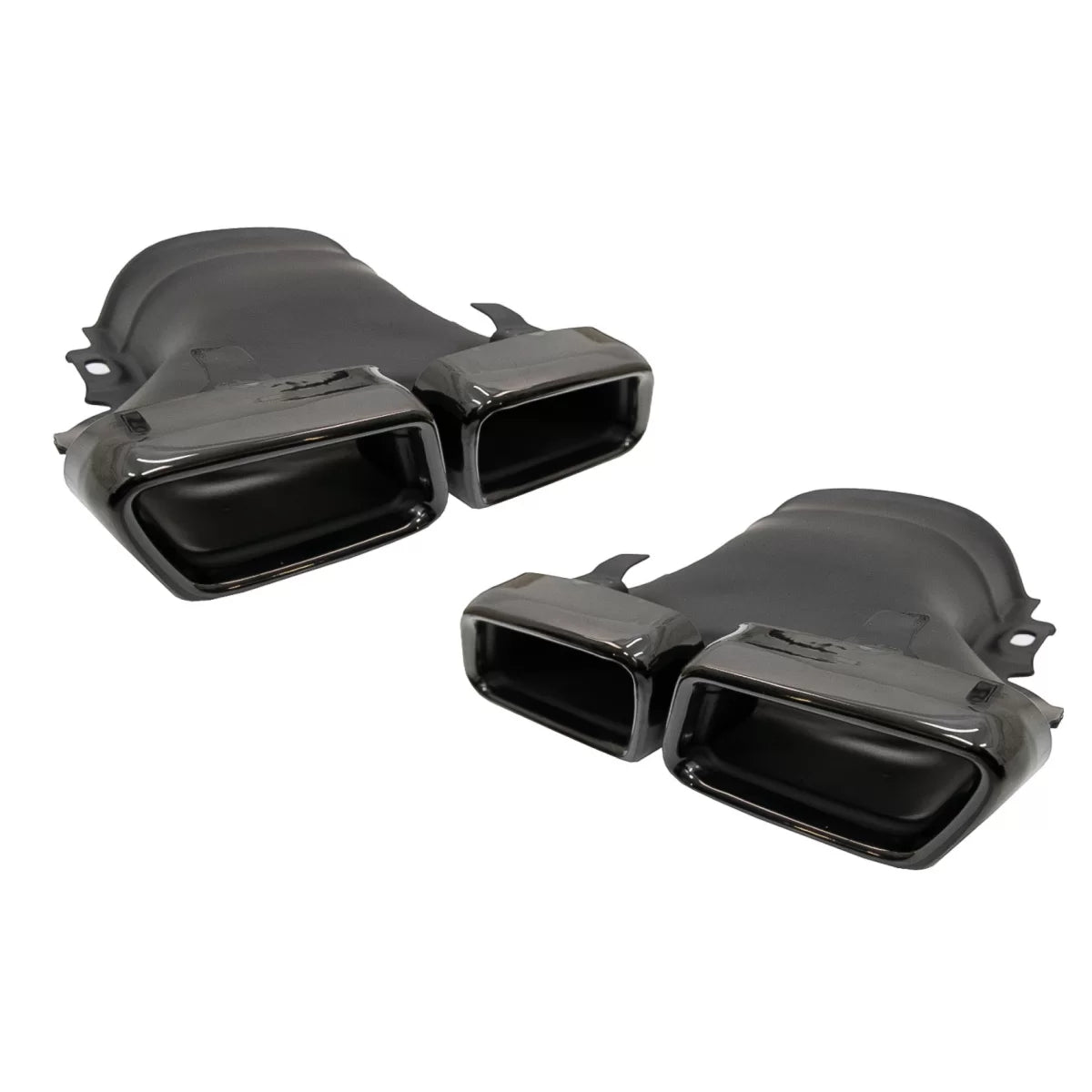 Exhaust Muffler Tips suitable for Mercedes E-Class W213 (2016-up) E63 Design GLC SUV X253 GLC Coupe C253 (2015-2017) Black – 