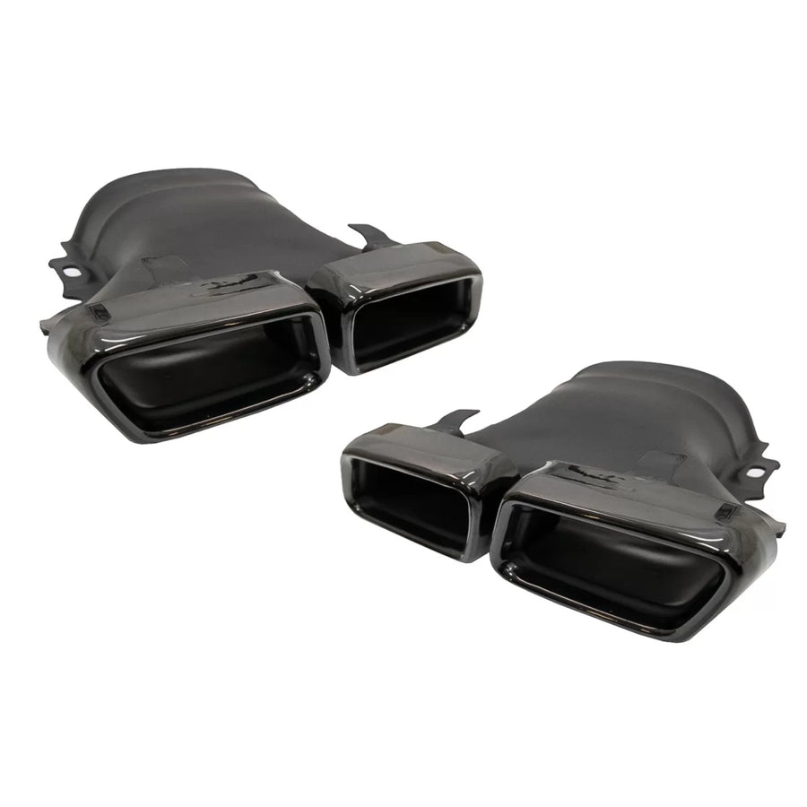 Exhaust Muffler Tips suitable for Mercedes E-Class W213 (2016-up) E63 Design GLC SUV X253 GLC Coupe C253 (2015-2017) Black – 