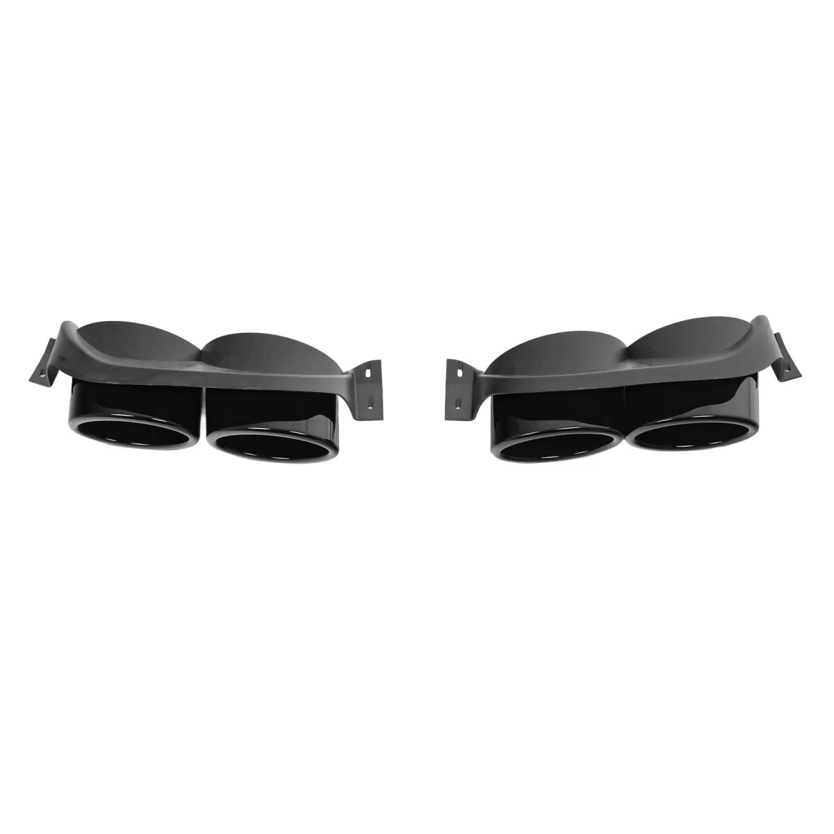 Exhaust Muffler Tips Ornaments suitable for VW Golf 7 7.5 (2012-2020) R Design Black – product image 1