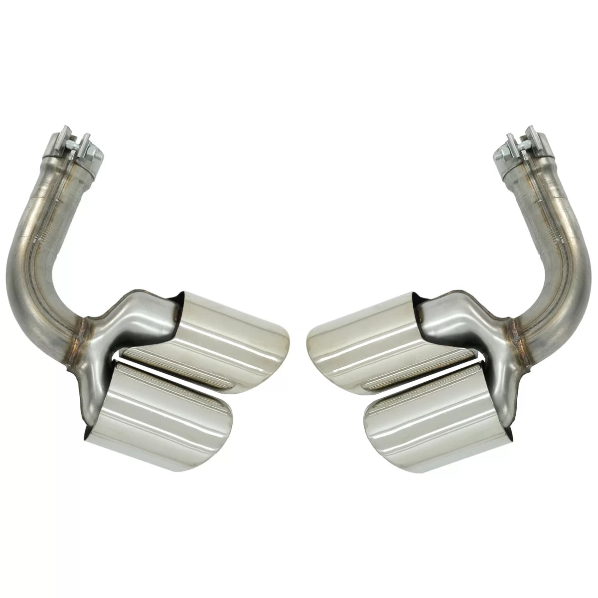 Exhaust Muffler Tips Quad suitable for Porsche Cayenne 9Y0 SUV 3.0 (2018-up) Upgrade to Cayenne S Chrome – product image 1