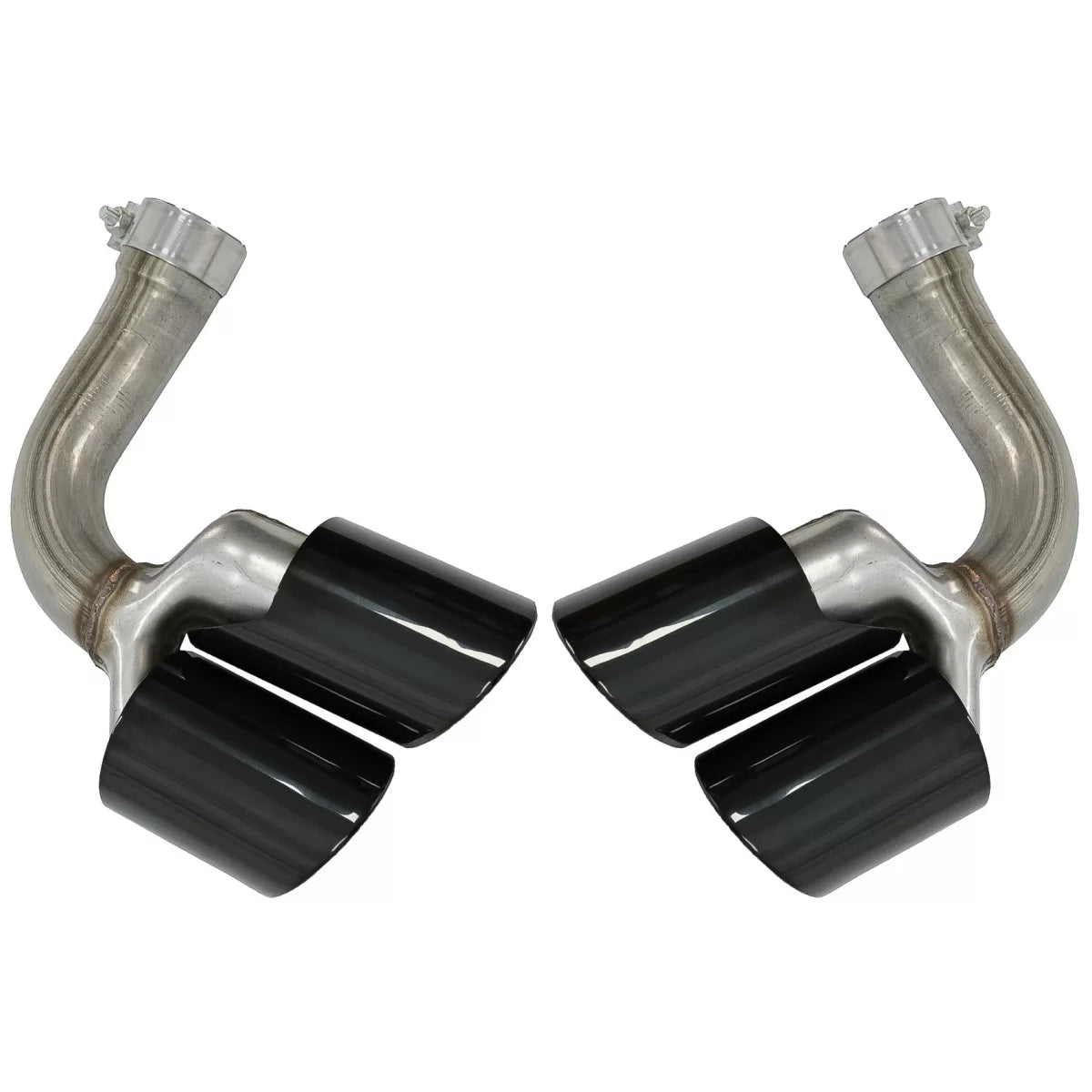 Exhaust Muffler Tips Quad suitable for Porsche Cayenne 9Y0 SUV 3.0 (2018-up) Upgrade to Cayenne S Black – product image 1