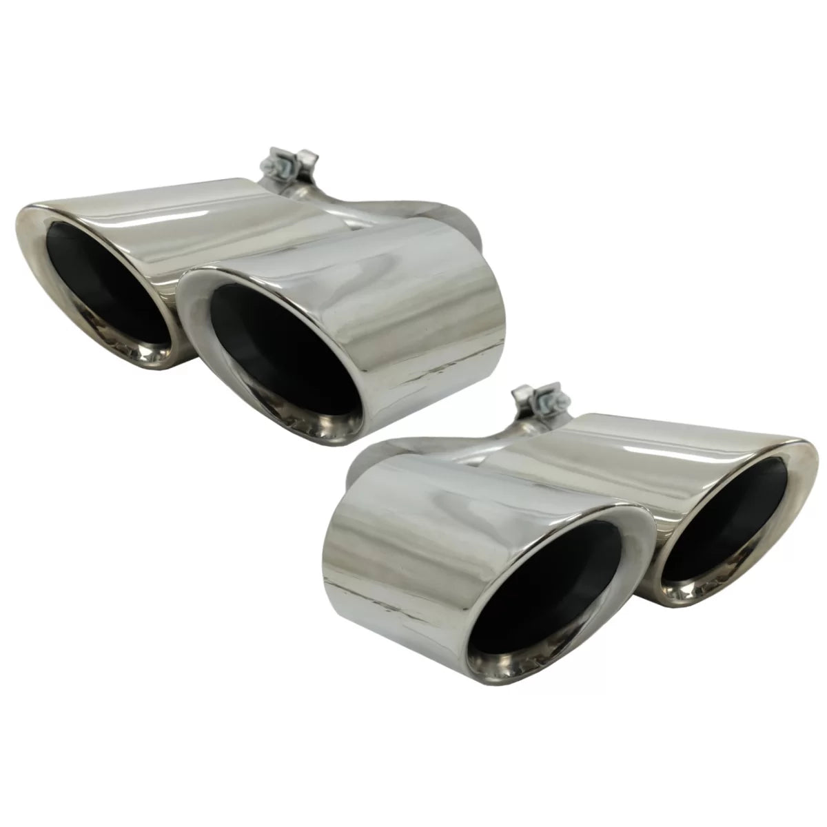 Exhaust Muffler Tips Quad suitable for Porsche Cayenne 9Y0 SUV 3.0 (2018-up) Upgrade to Cayenne S Chrome – product image 1