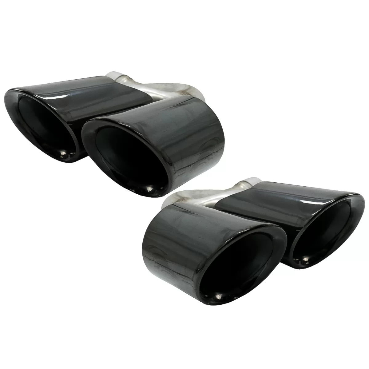 Exhaust Muffler Tips Quad suitable for Porsche Cayenne 9Y0 SUV 3.0 (2018-up) Upgrade to Cayenne S Black – product image 1