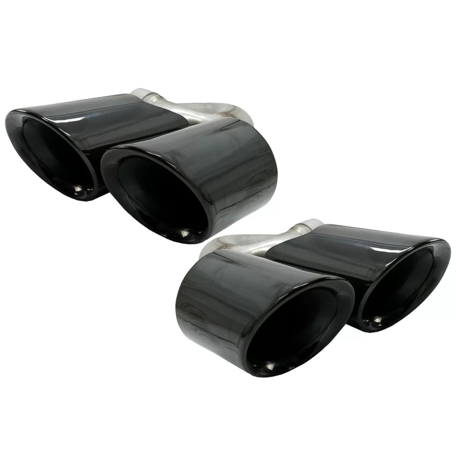 Exhaust Muffler Tips Quad suitable for Porsche Cayenne 9Y0 SUV 3.0 (2018-up) Upgrade to Cayenne S Black – product image 1