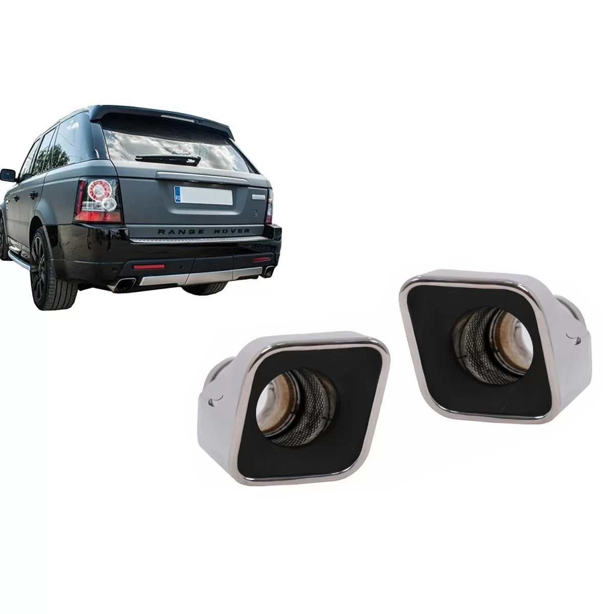 Exhaust Muffler Tips suitable for Range Rover Sport L320 (2005-2013) Autobiography Design Petrol – product image 1