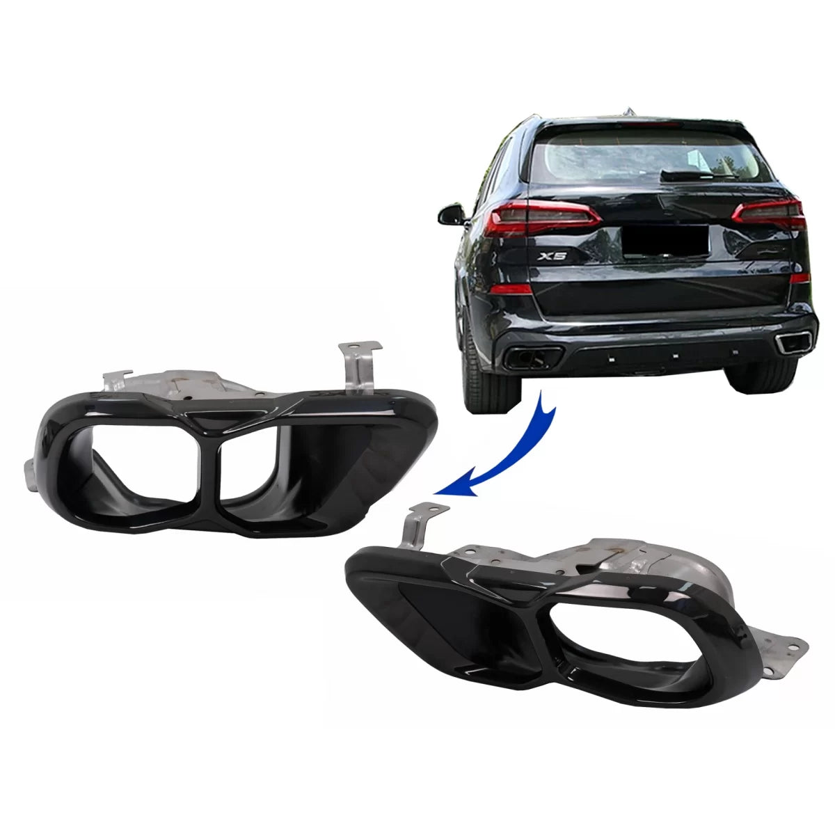 Exhaust MufflerTips suitable for BMW X5 G05 X6 G06 X7 G07 M-Package (2018-up) M Sport Design – product image 1