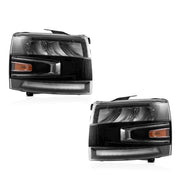 Vland Carlamp LED Headlights Fit For 2007-2014 Silverado 1500 2500 HD 3500 HD