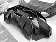 DRY CARBON REAR BUMPER for LAMBORGHINI HURACAN LP580 LP610 EVO 2014+ upgrade to TECNICA