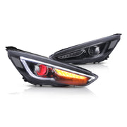 15-18 Ford Focus MK3 ST RS Vland Dual Beam Projector Headlights Black