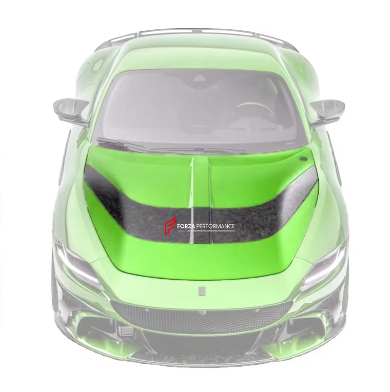 DRY CARBON FIBER HOOD for FERRARI ROMA 2019+