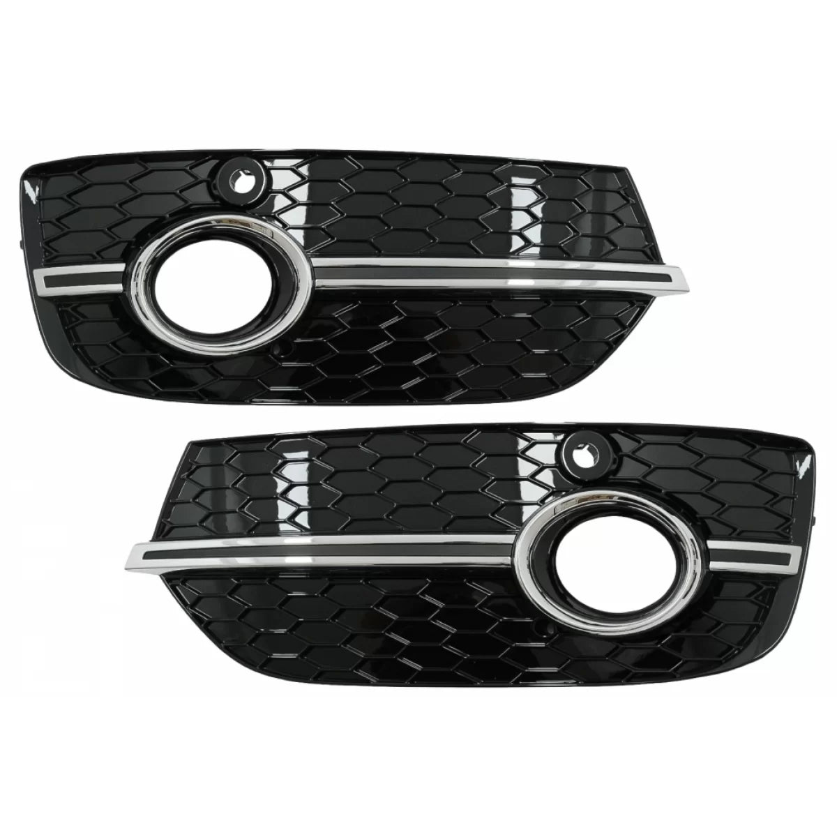 Fog Lamp Covers Side Grilles suitable for Audi Q3 8U (2011-2014) RS Design Piano Black Chrome – product image 1