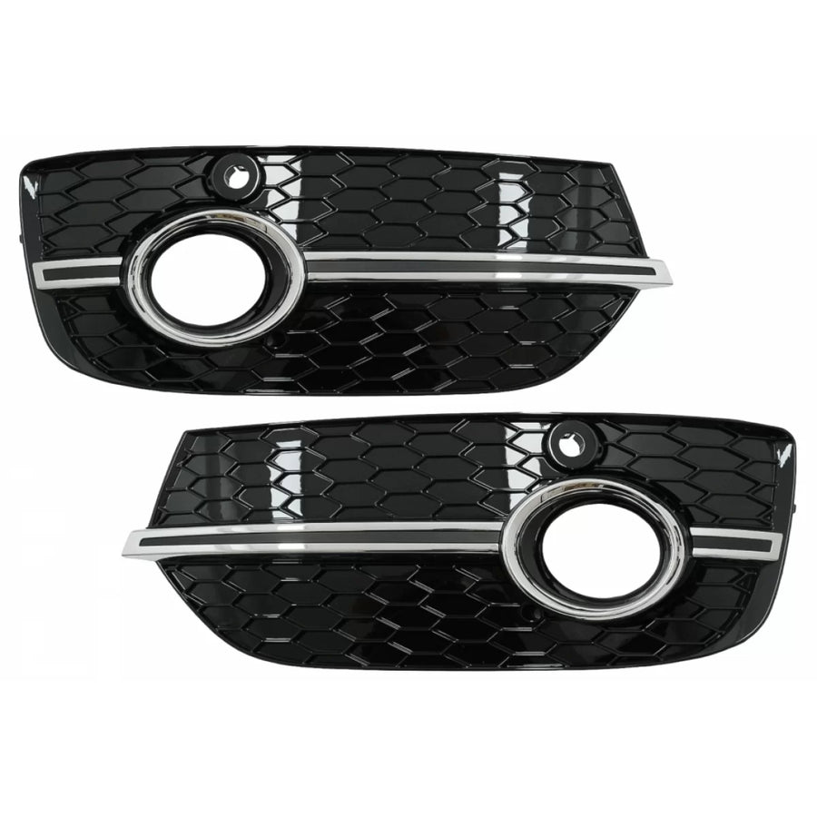 Fog Lamp Covers Side Grilles suitable for Audi Q3 8U (2011-2014) RS Design Piano Black Chrome – product image 1