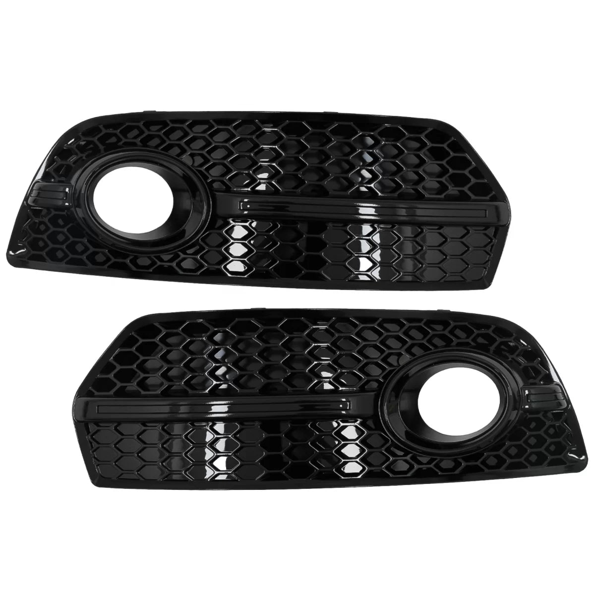 Fog Lamp Covers Side Grilles suitable for Audi Q5 SUV 8R (2008-2011) RS Design Piano Black – product image 1
