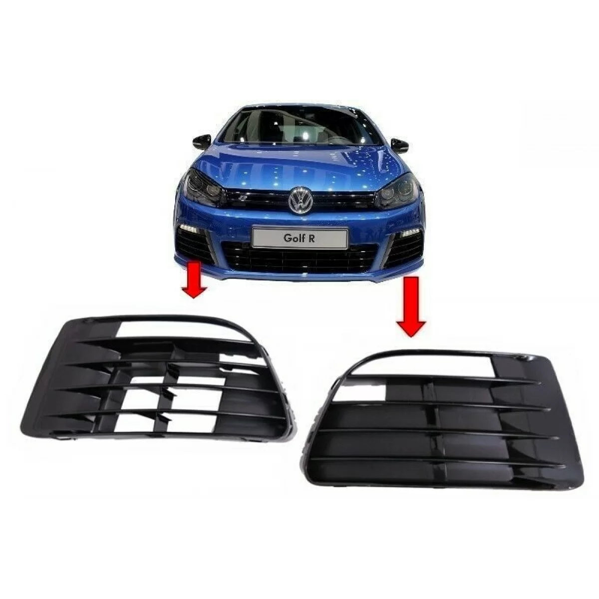 Fog Lamp Covers suitable for VW Golf 6 VI (2008-2012) R20 Design – product image 1