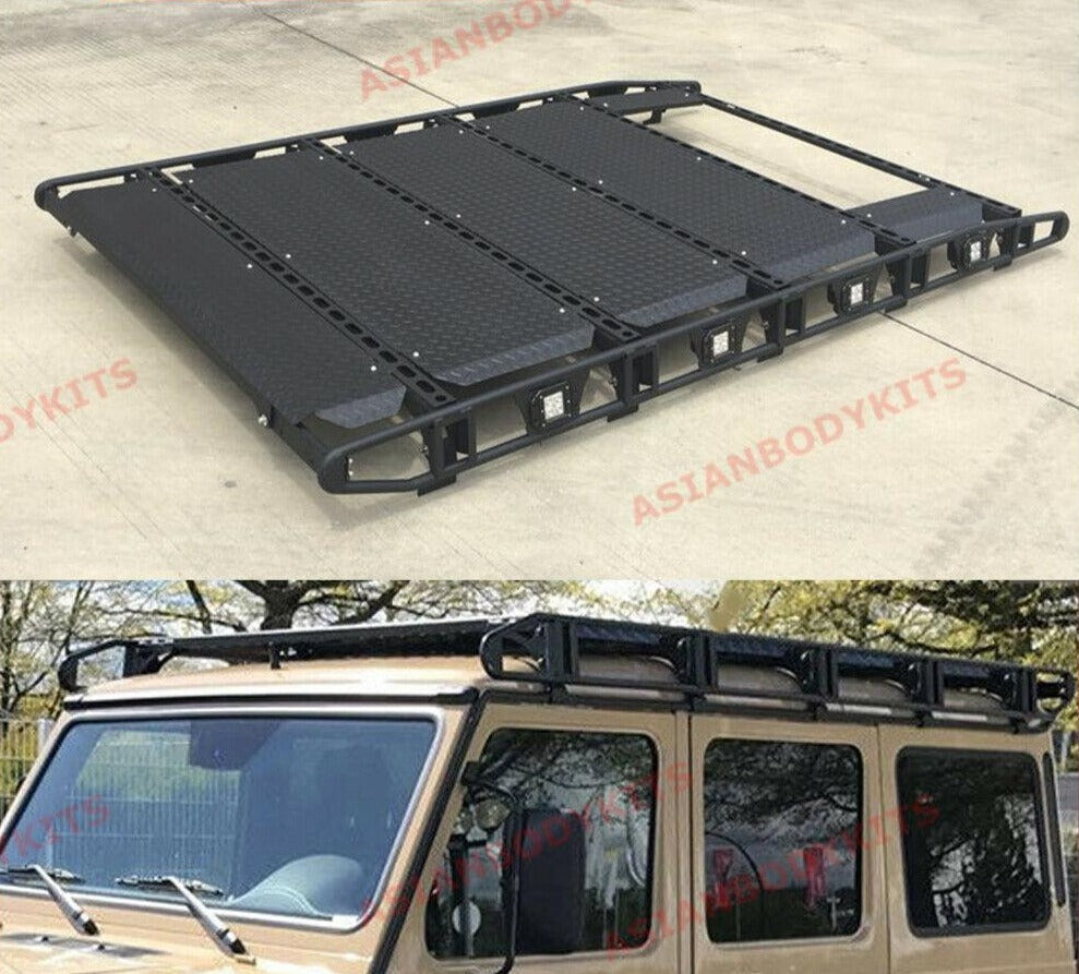 Buy Now ROOF RACK WITH LADDER SUNROOF VERSION for MERCEDES BENZ G CLASS W461 W463 G350 G500 G63 1980 - 2017 and upgrade car parts from SIR Tuning at the Best Price. Headlights, Tail lights, Bodykits, Navigations, body kit and more - Fast & Free Shipping within Europe, US & Worldwide.