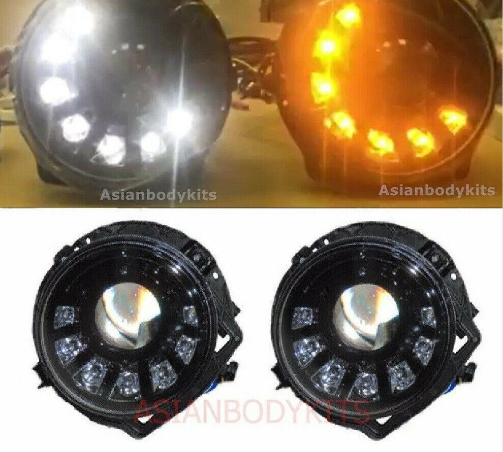 BLACK LED HEADLIGHTS WITH TURN FUNCTION for MERCEDES BENZ G CLASS W463 G300 G320 G500 1986 - 2006