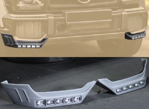 FRONT SPLITTERS ADD ONS WITH LED DRL for MERCEDES BENZ G CLASS W463 G63 G65 2013 - 2017