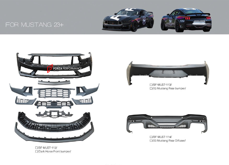 BODY PARTS FOR FORD MUSTANG S650 2023+ FRONT BUMPER REAR BUMPER REAR DIFFUSER