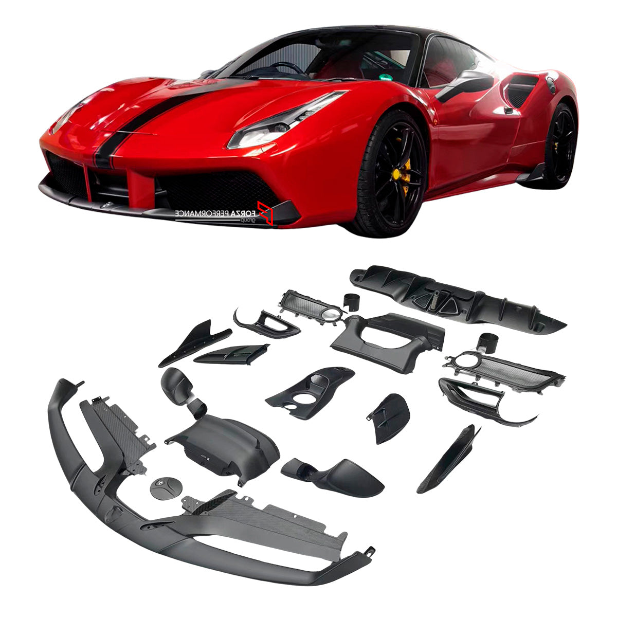 DRY CARBON BODY KIT for FERRARI 488 2015 - 2020