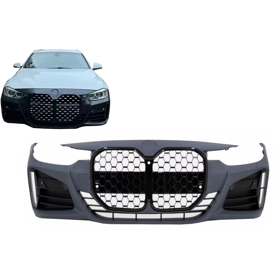 Front Bumper suitable for BMW 3 Series F30 F31 Non LCI & LCI (2011-2018) Conversion to G80 M3 Design Black Grille – product i