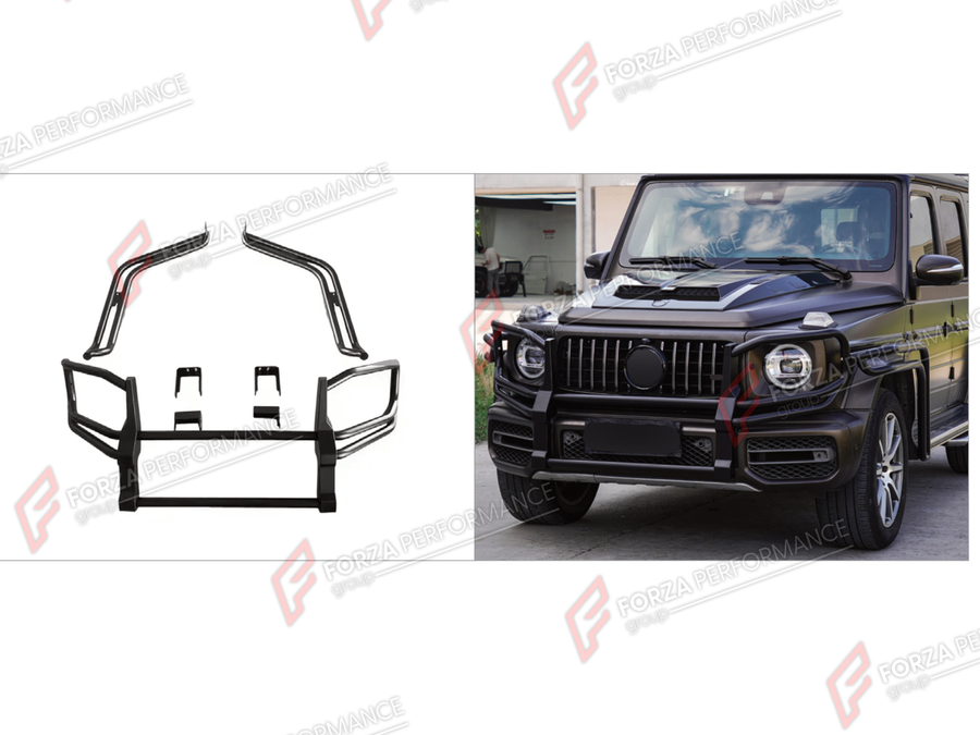 Buy Now FRONT BUMPER BULL BAR for MERCEDES-BENZ G-CLASS W464 G63 2019 - 2024 and upgrade car parts from SIR Tuning at the Best Price. Headlights, Tail lights, Bodykits, Navigations, Body Kit and more - Fast & Free Shipping within Europe, US & Worldwide.