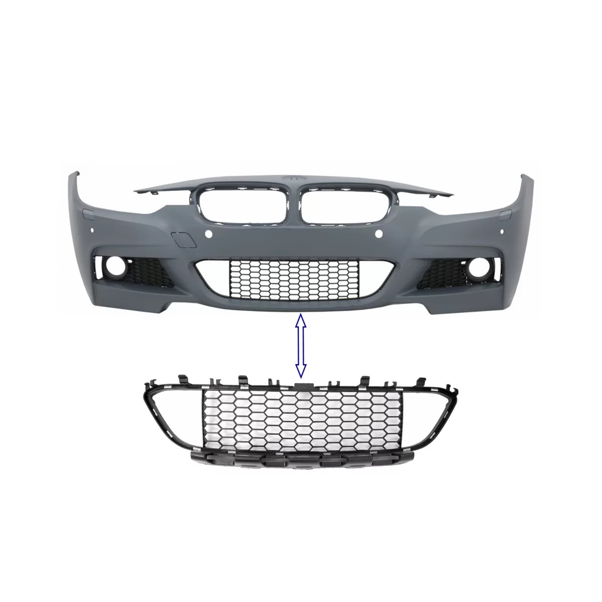 Front Bumper Central Lower Grille suitable for BMW 3 Series F30 F31 M-Tech (2011-2019) – product image 1