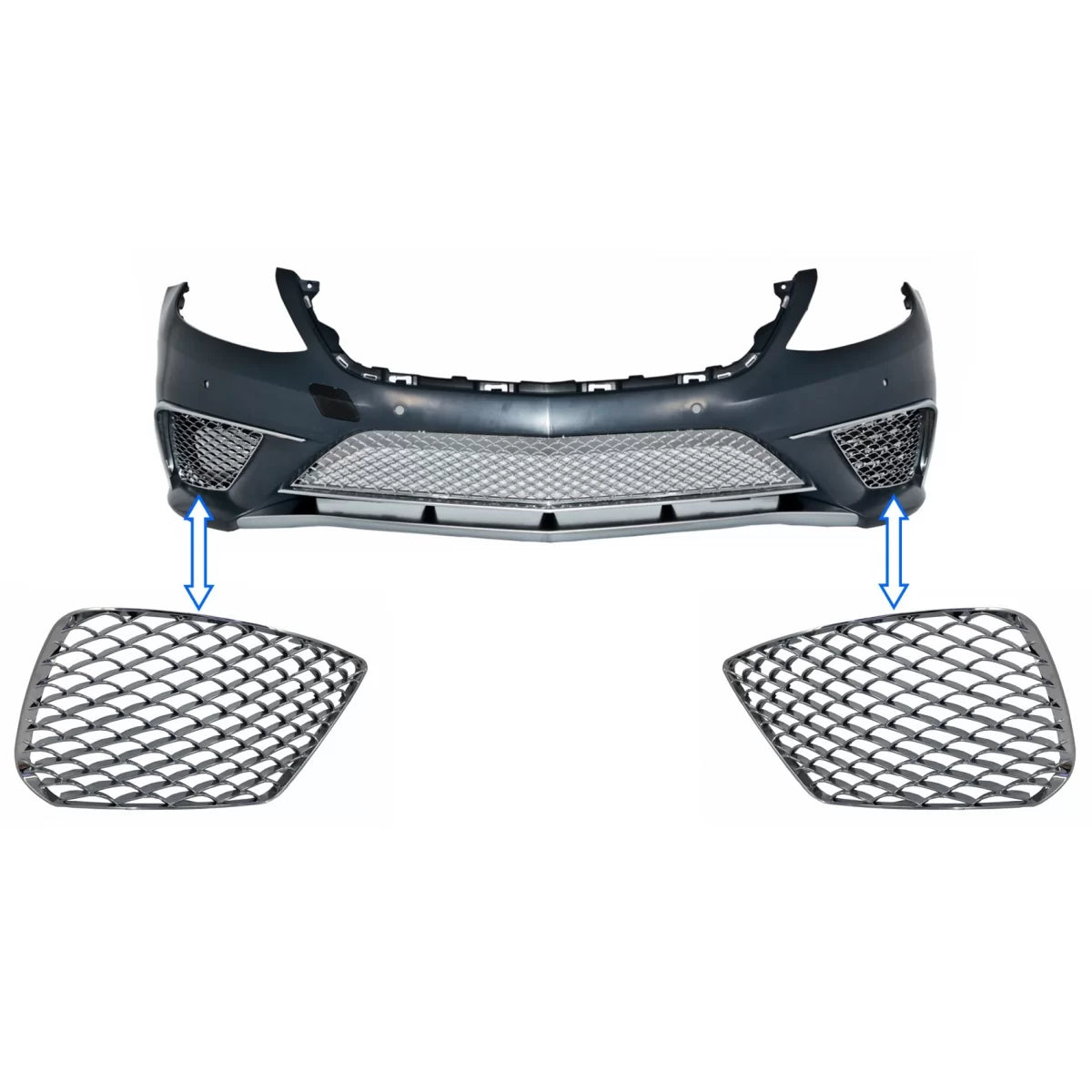 Front Bumper Chrome Side Grilles suitable for Mercedes S-Class W222 (2013-2017) S65 Design – product image 1