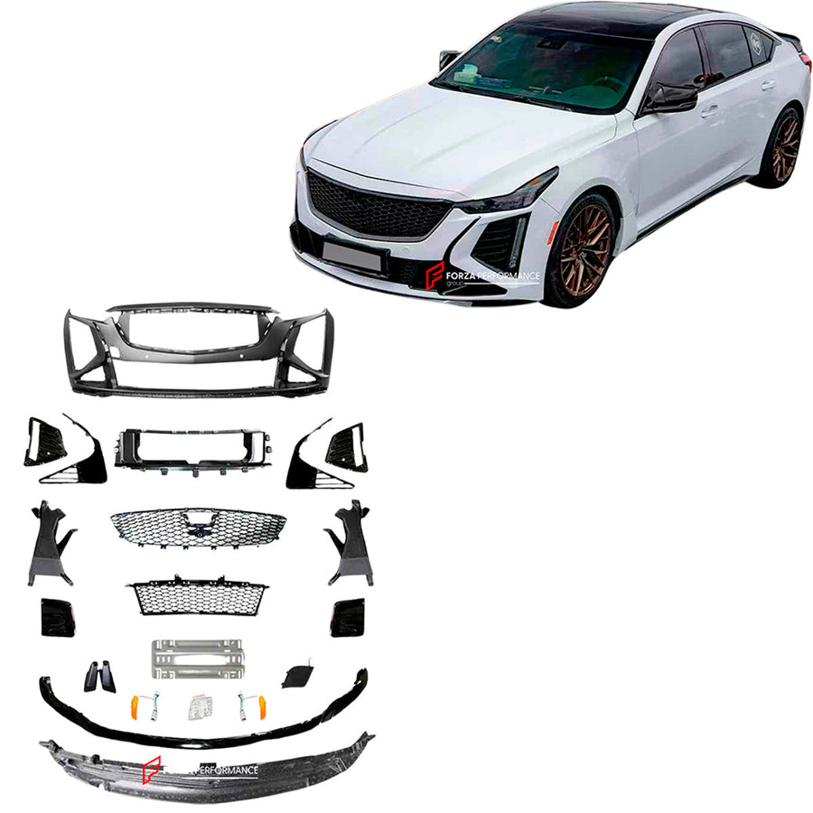 Buy Now FRONT BUMPER for CADILLAC CT5 2019 - 2024 and upgrade car parts from SIR Tuning at the Best Price. Headlights, Tail lights, Bodykits, Navigations, body kit and more - Fast & Free Shipping within Europe, US & Worldwide.