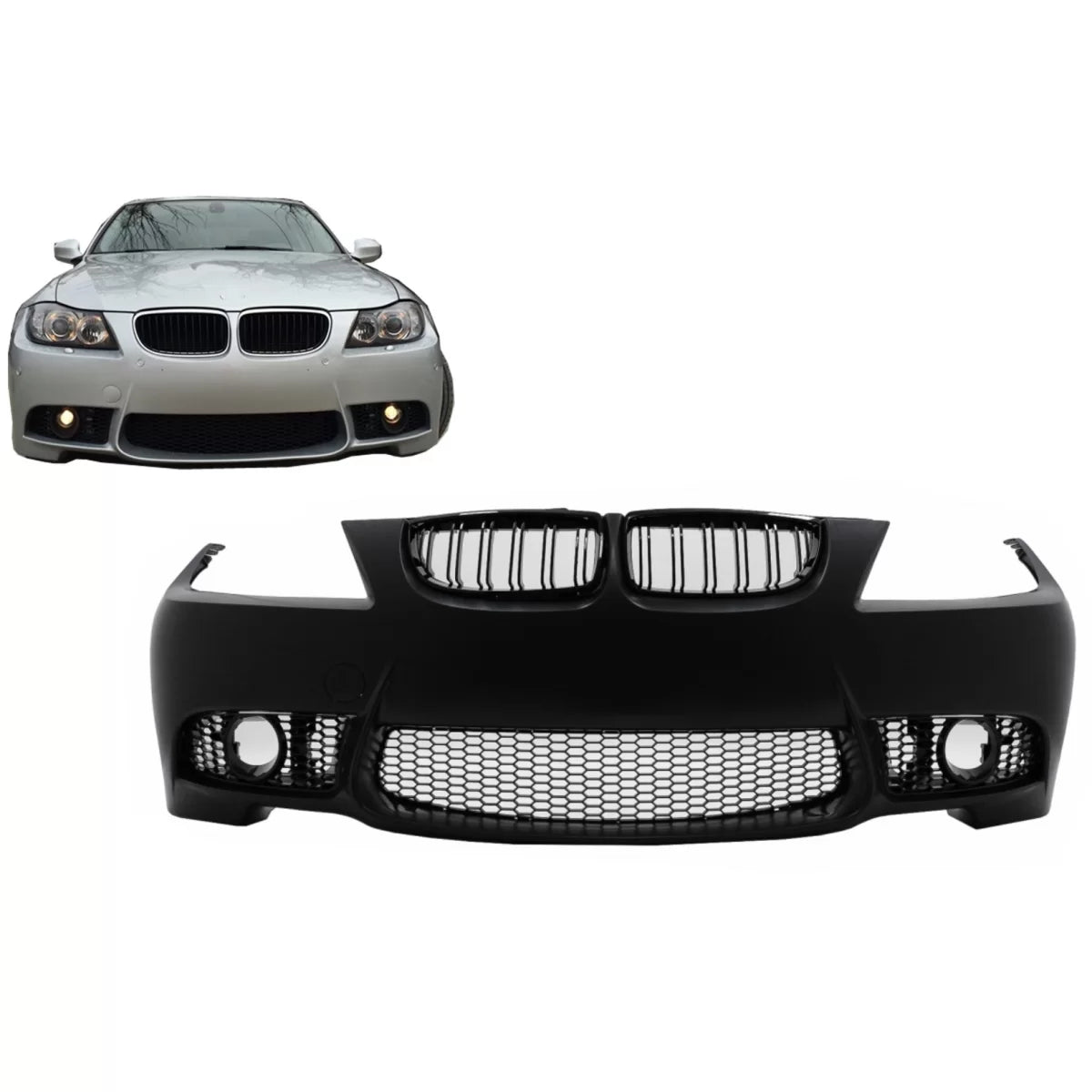Front Bumper with Kidney Grilles suitable for BMW 3 Series E90 E91 LCI (2008-2011) Sedan Touring M3 Design – product image 1