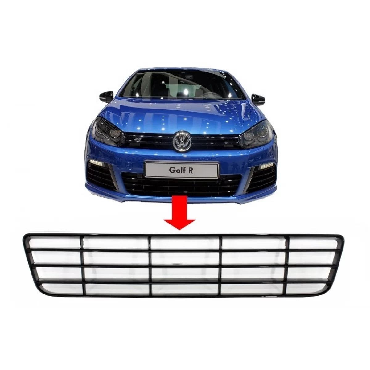Front Bumper Lower Middle Grille suitable for VW Golf VI Golf 6 (2008-2013) R20 Design – product image 1