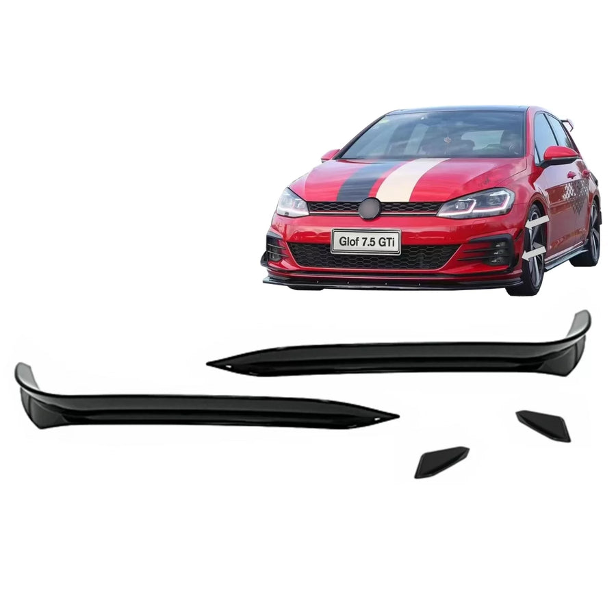 Front Bumper Side Fins Flaps suitable for VW Golf 7.5 GTI 5G Hatchback (2017-2020) Piano Black – product image 1