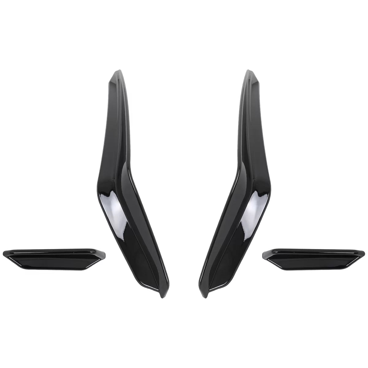 Front Bumper Side Fins Flaps suitable for VW Golf 8 Mk8 MQB GTI / R-Line (2020-Up) Piano Black – product image 1