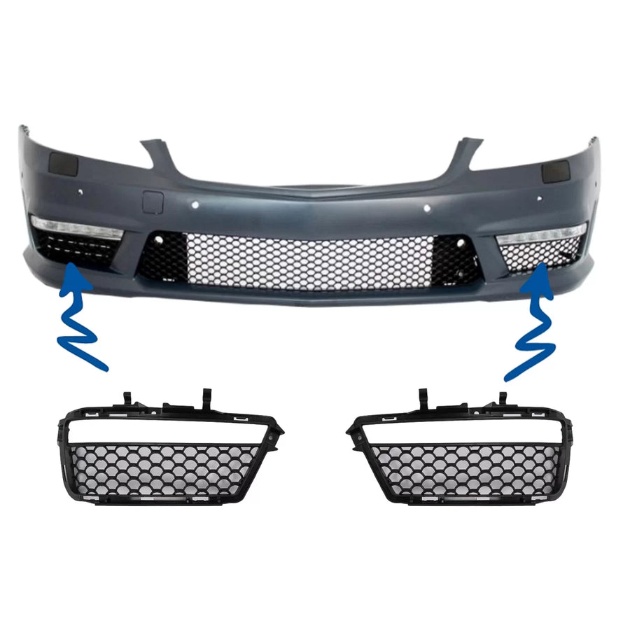 Front Bumper Side Grilles Fog Light DRL suitable for Mercedes S-Class W221 (2005-2012) S63 S65 Design – product image 1