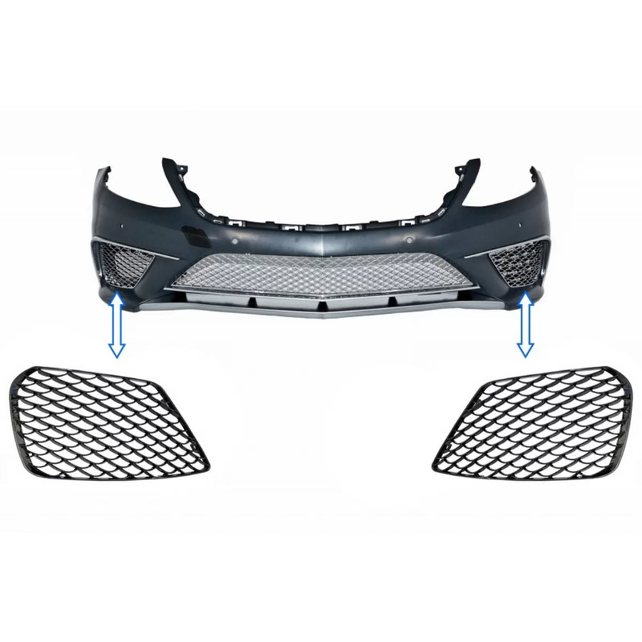 Front Bumper Side Grilles suitable for Mercedes S-Class W222 (2013-2017) S63 Design Piano Black – product image 1