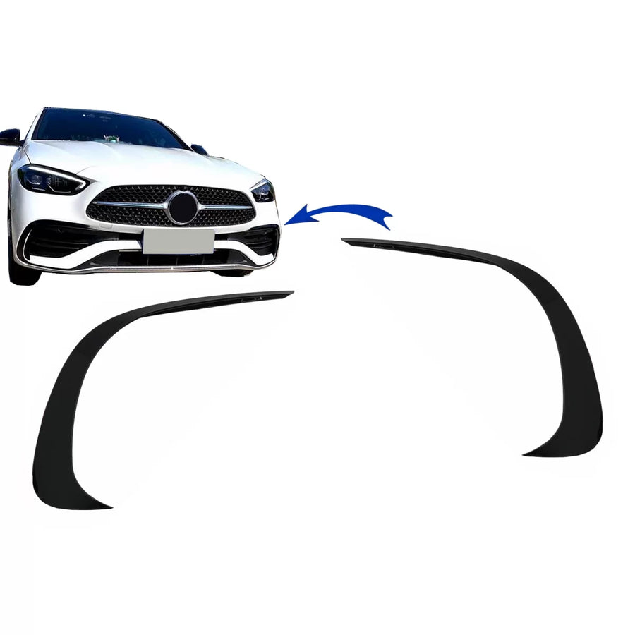 Front Bumper Splitters Fins Aero suitable for Mercedes C Class W206 Sport Line (2021-Up) Piano Black – product image 1